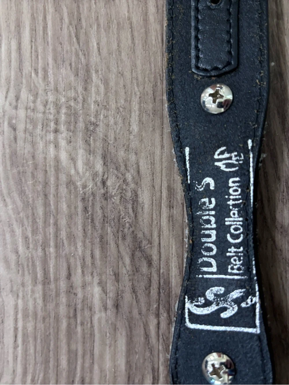 Kids Black Leather Western-Style Belt with Ornate Silver Buckle